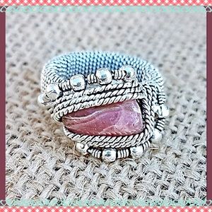 ✨ HP✨Rhodochrosite & 925 Sterling Silver Ring✨